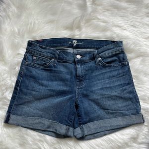 7 For All Mankind Mid-Rise Denim Shorts